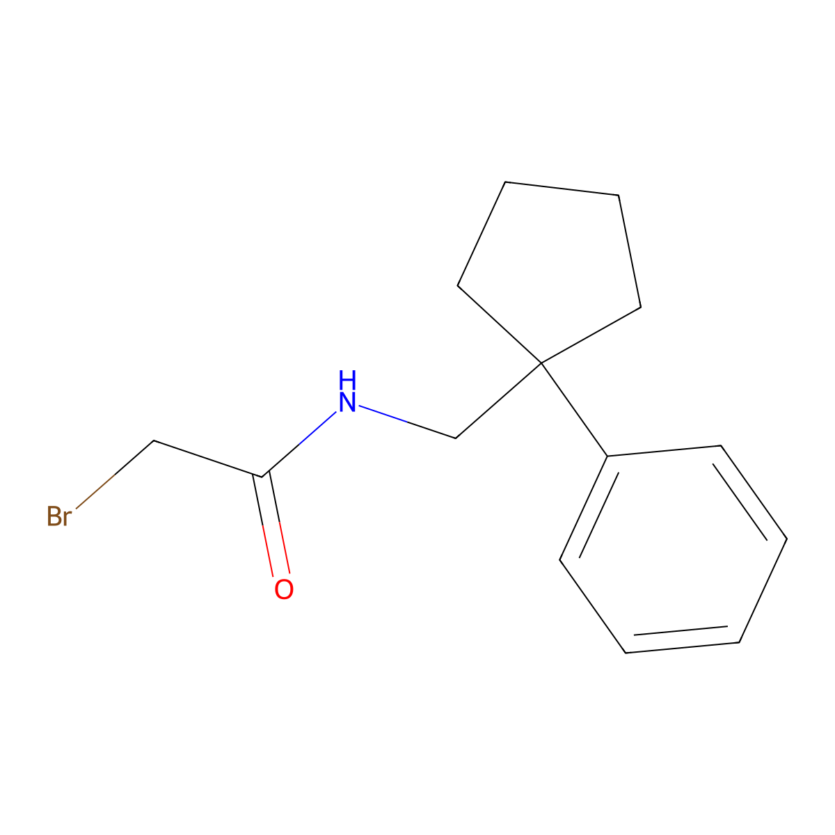 2-bromo-N-[(1-phenylcyclopentyl)methyl]acetamide molecular structure, CAS 371202-12-9