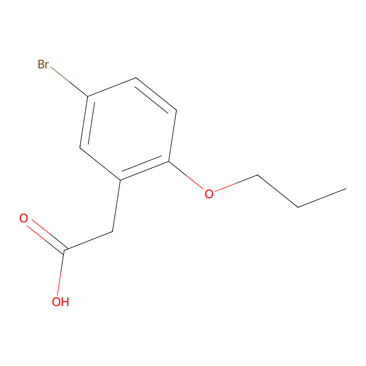 2-(5-Bromo-2-propoxyphenyl)acetic acid molecular structure, CAS 371202-38-9