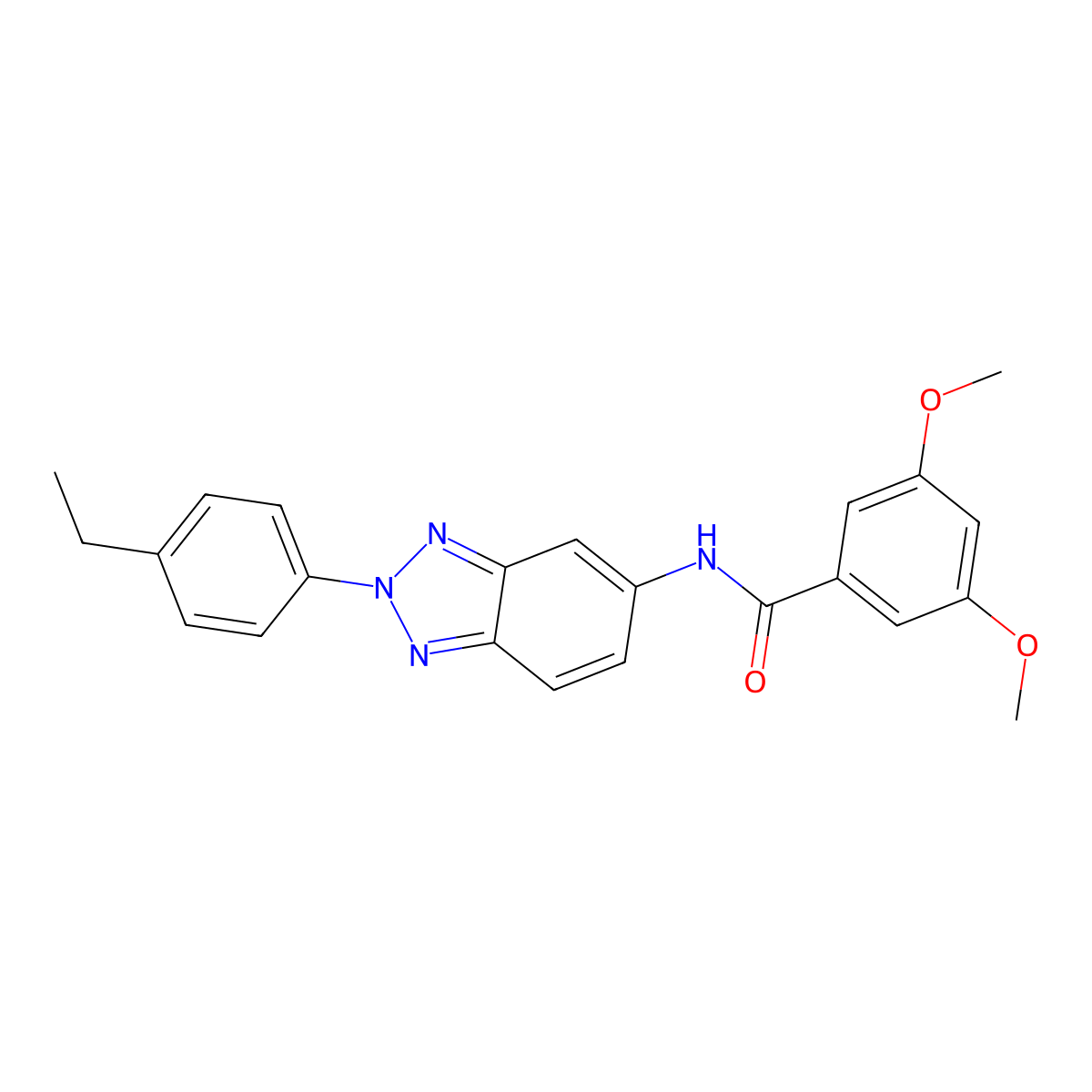 N-[2-(4-ethylphenyl)benzotriazol-5-yl]-3,5-dimethoxybenzamide molecular structure, CAS 371202-39-0