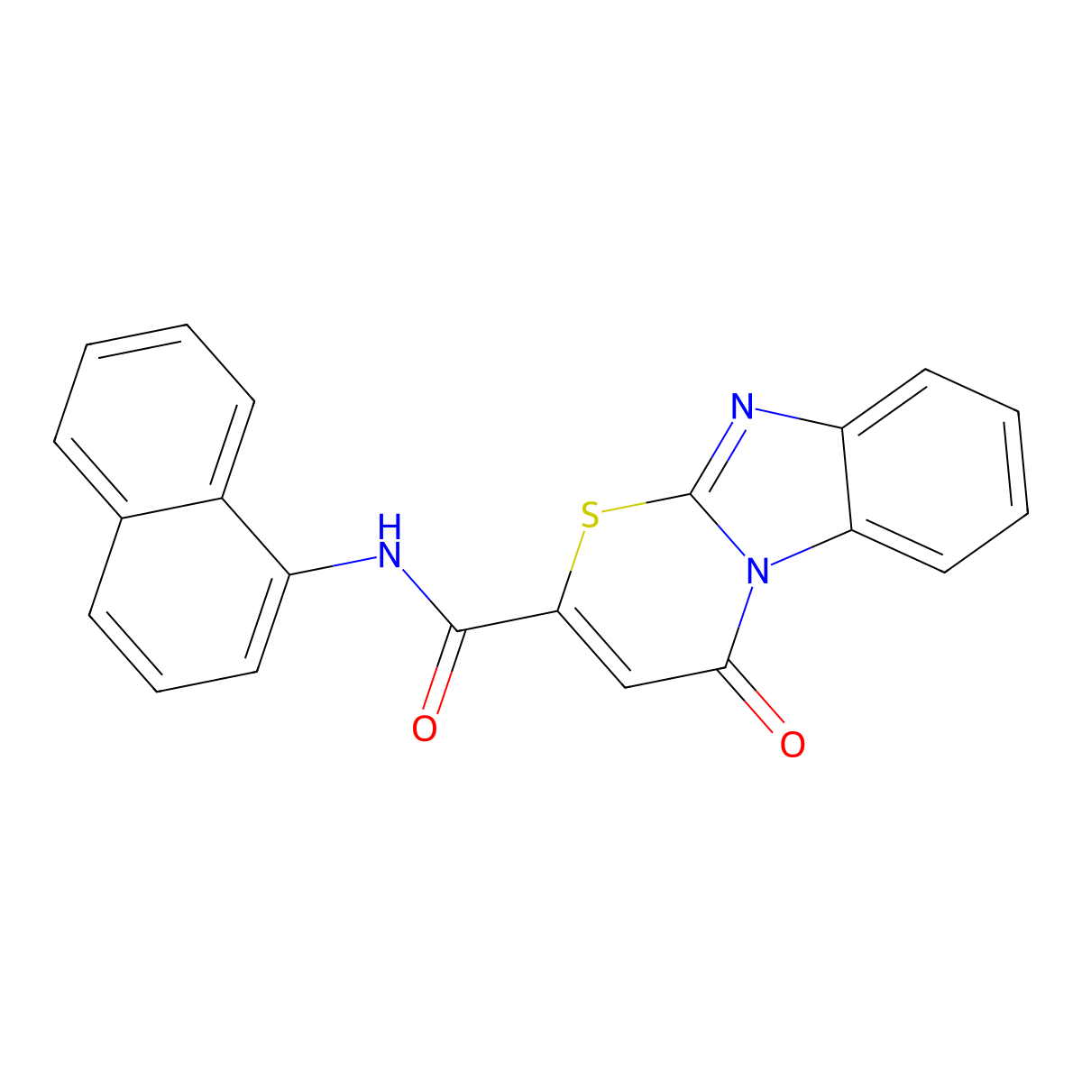 N-1-naphthalenyl-4-oxo-4H-[1,3]thiazino[3,2-a]benzimidazole-2-carboxamide molecular structure, CAS 371202-56-1