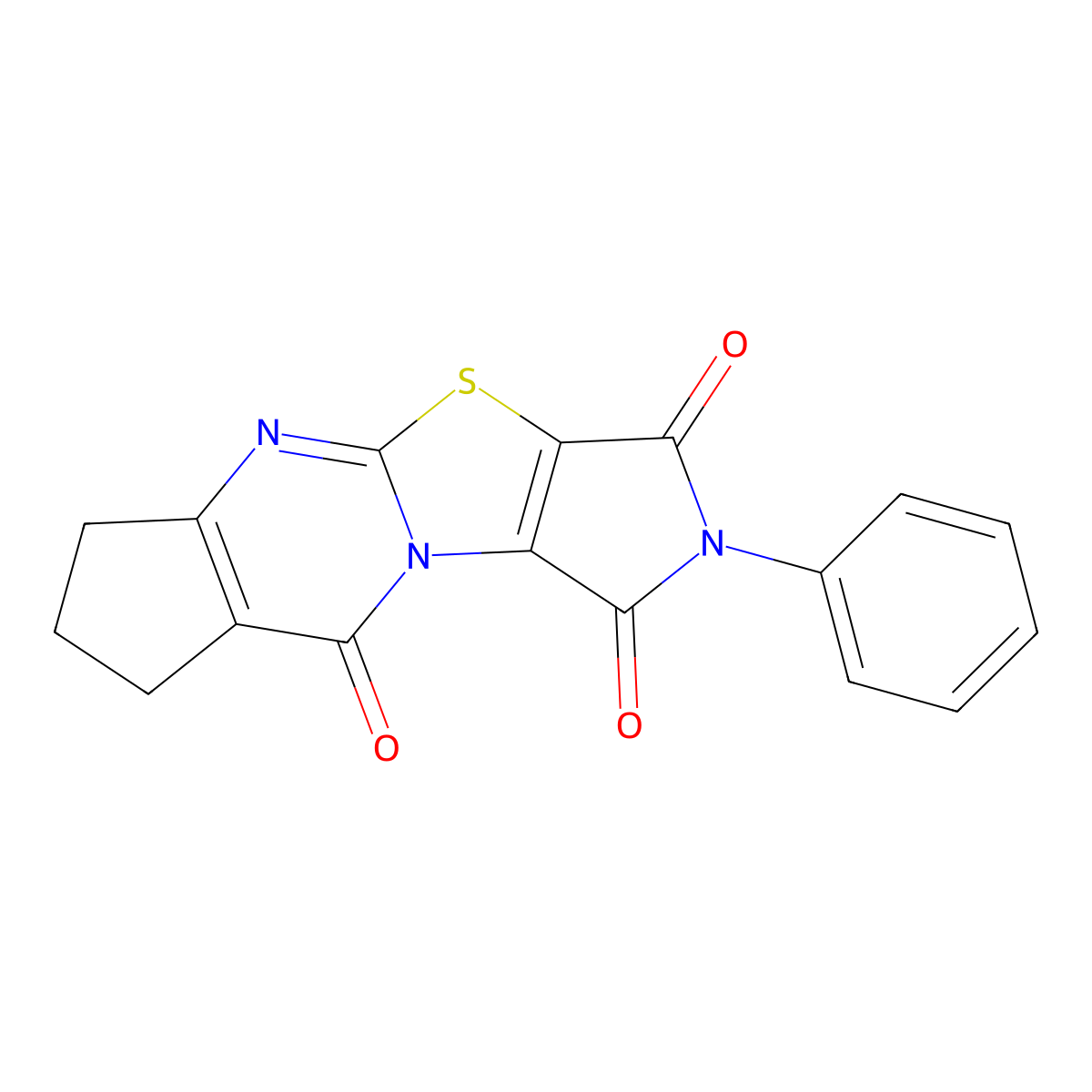 2-phenyl-7,8-dihydro-1H-cyclopenta[d]pyrrolo[3',4':4,5]thiazolo[3,2-a]pyrimidine-1,3,9(2H,6H)-trione molecular structure, CAS 371202-60-7