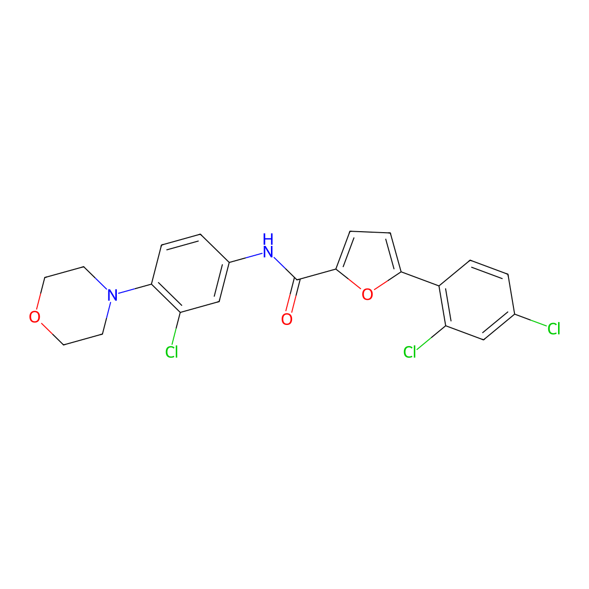 N-(3-chloro-4-morpholin-4-ylphenyl)-5-(2,4-dichlorophenyl)furan-2-carboxamide molecular structure, CAS 371203-18-8