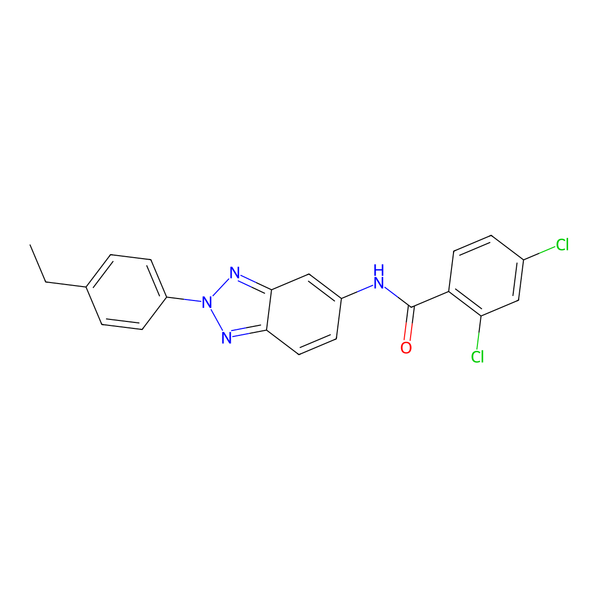 2,4-dichloro-N-[2-(4-ethylphenyl)-2H-benzotriazol-5-yl]benzamide molecular structure, CAS 371203-28-0