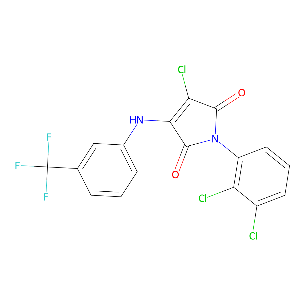3-Chloro-1-(2,3-dichlorophenyl)-4-[3-(trifluoromethyl)anilino]pyrrole-2,5-dione molecular structure, CAS 371205-35-5