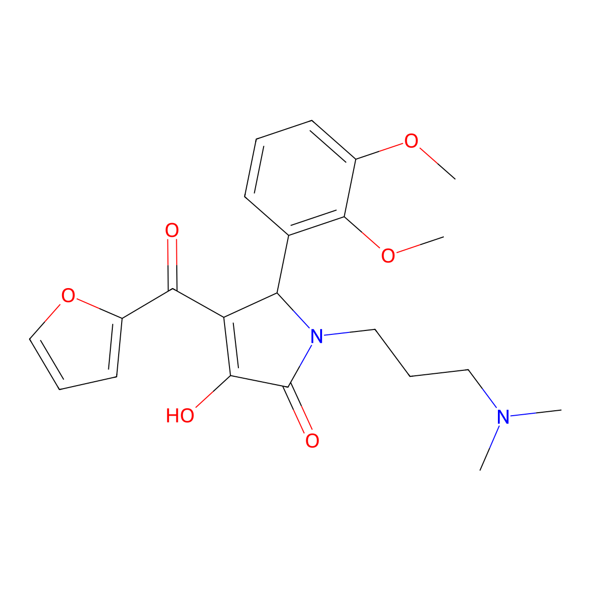 5-(2,3-dimethoxyphenyl)-1-(3-(dimethylamino)propyl)-4-(furan-2-carbonyl)-3-hydroxy-1H-pyrrol-2(5H)-one molecular structure, CAS 371205-98-0