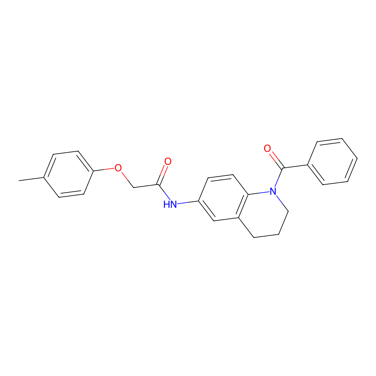 N-(1-benzoyl-1,2,3,4-tetrahydroquinolin-6-yl)-2-(4-methylphenoxy)acetamide molecular structure, CAS 371206-51-8