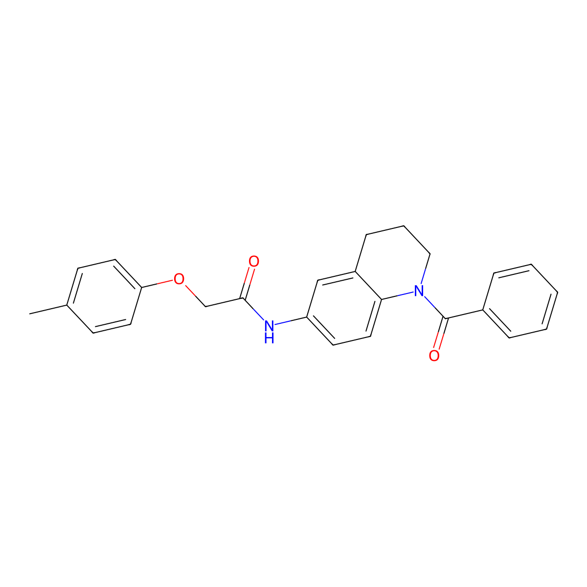 N-(1-benzoyl-1,2,3,4-tetrahydroquinolin-6-yl)-2-(4-methylphenoxy)acetamide molecular structure, CAS 371206-51-8