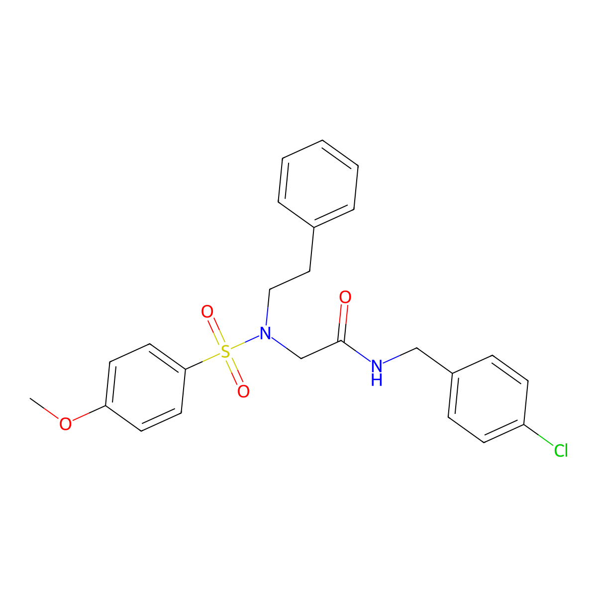 N-(4-chlorobenzyl)-2-(4-methoxy-N-phenethylphenylsulfonamido)acetamide molecular structure, CAS 371206-87-0