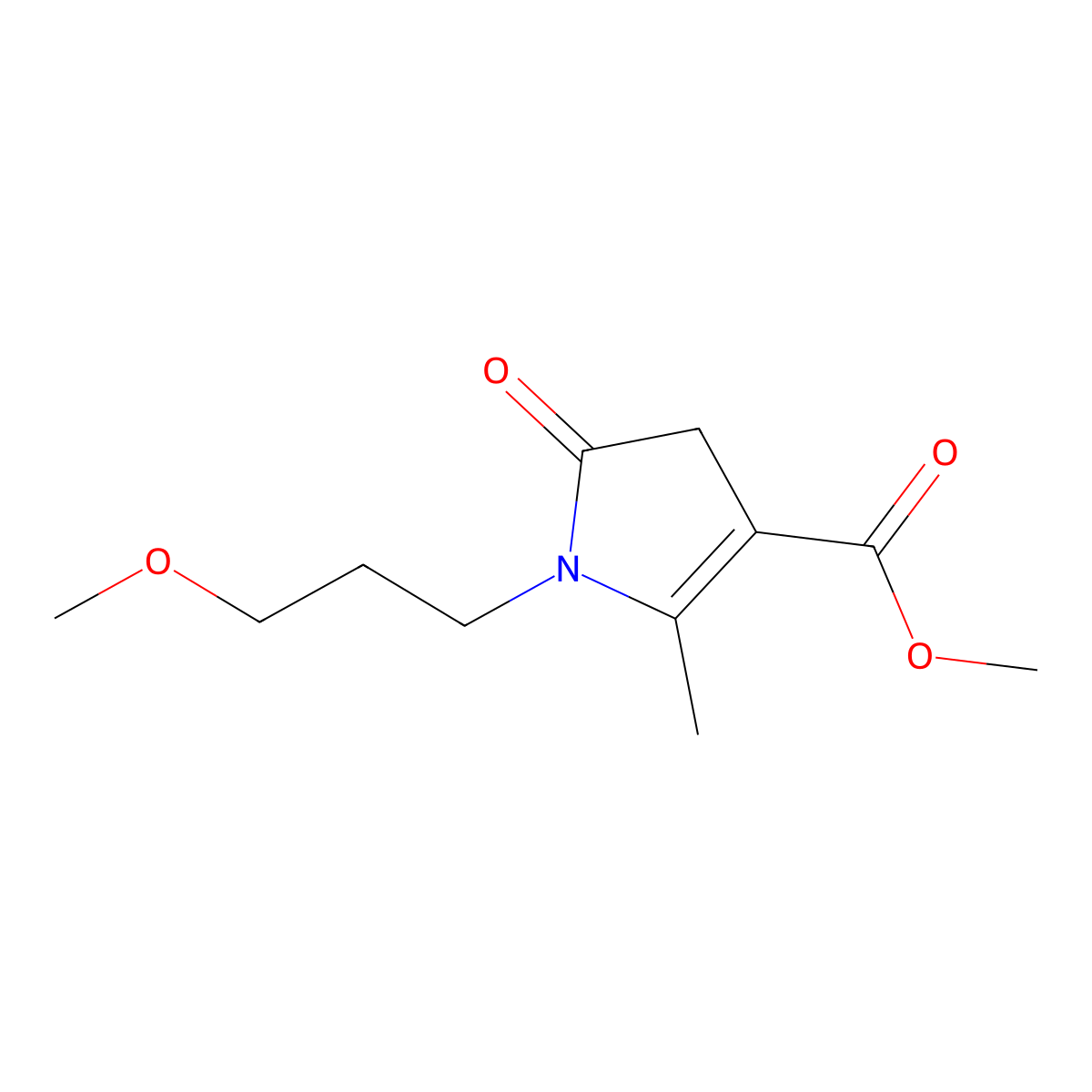 methyl 1-(3-methoxypropyl)-2-methyl-5-oxo-4,5-dihydro-1H-pyrrole-3-carboxylate molecular structure, CAS 371206-88-1