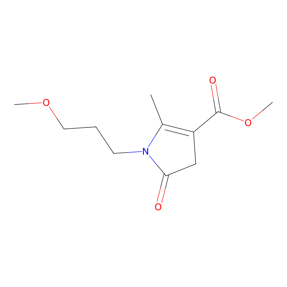methyl 1-(3-methoxypropyl)-2-methyl-5-oxo-4,5-dihydro-1H-pyrrole-3-carboxylate molecular structure, CAS 371206-88-1