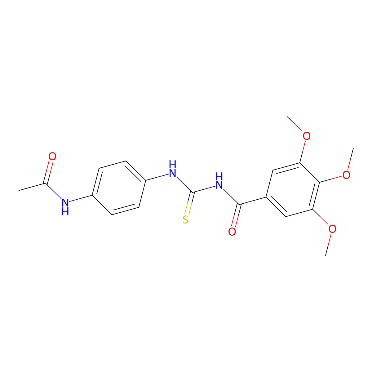 N-[4-({[(3,4,5-trimethoxybenzoyl)amino]carbothioyl}amino)phenyl]acetamide molecular structure, CAS 371207-15-7