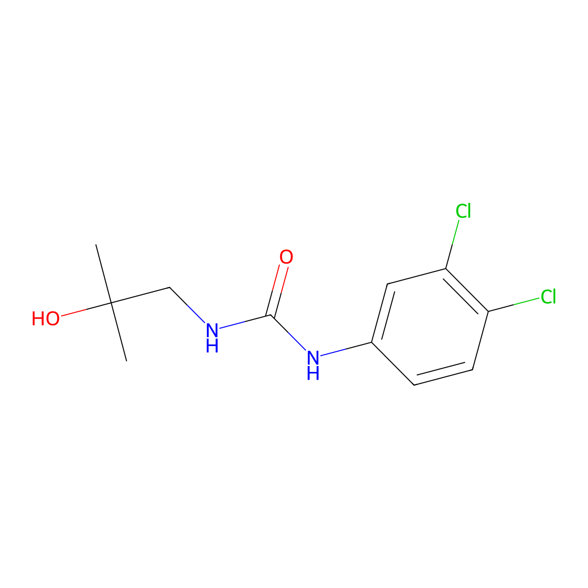 1-(3,4-Dichlorophenyl)-3-(2-hydroxy-2-methylpropyl)urea molecular structure, CAS 371207-16-8