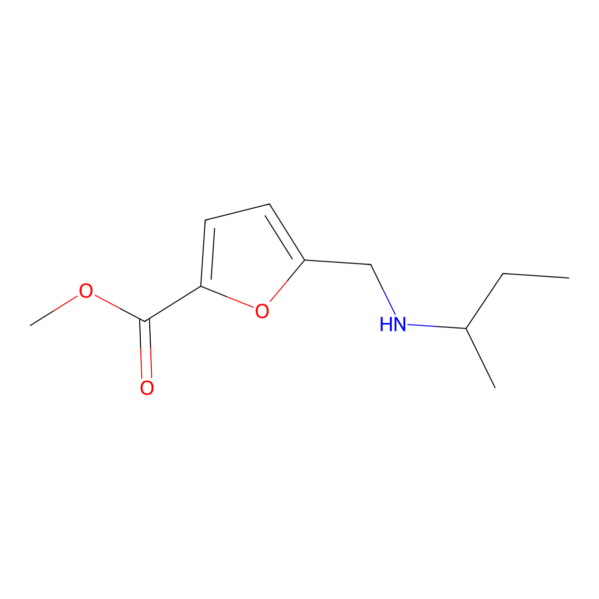 Methyl 5-((sec-butylamino)methyl)furan-2-carboxylate molecular structure, CAS 371208-02-5