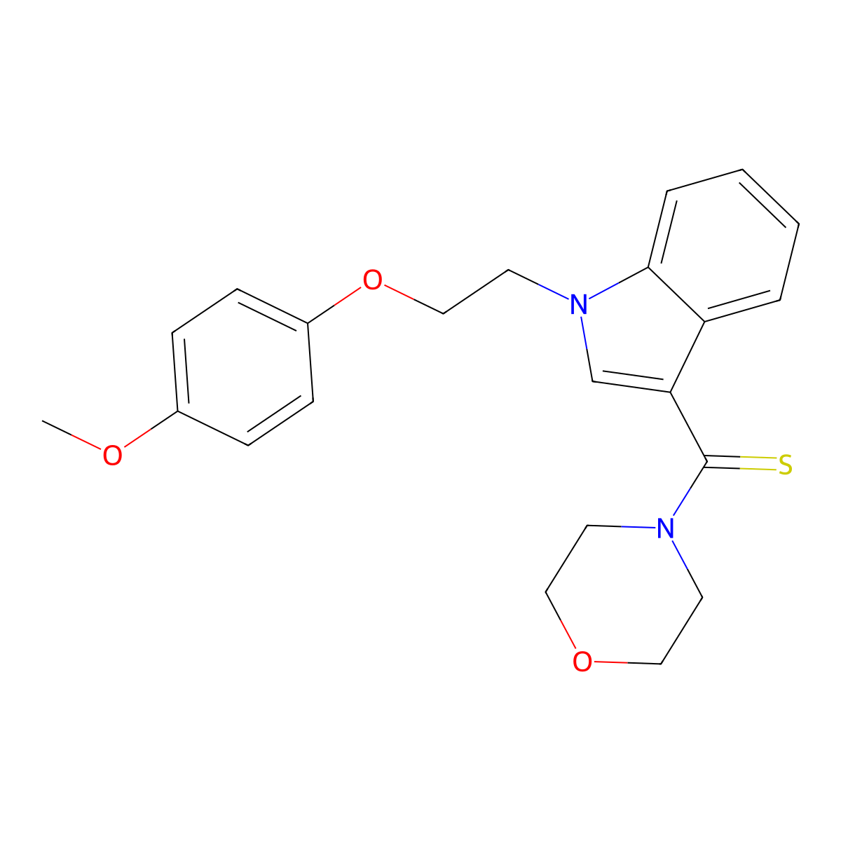 [1-[2-(4-Methoxyphenoxy)ethyl]indol-3-yl]-morpholin-4-ylmethanethione molecular structure, CAS 371209-25-5