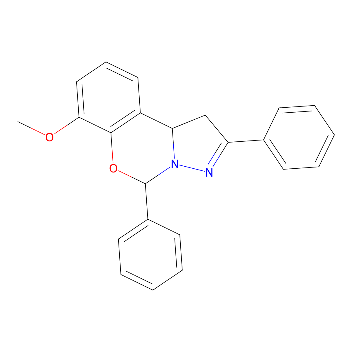 7-Methoxy-2,5-diphenyl-1,10b-dihydropyrazolo[1,5-c][1,3]benzoxazine molecular structure, CAS 371209-98-2