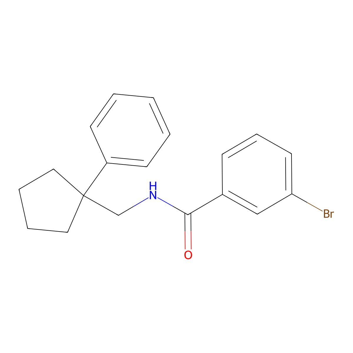 3-bromo-N-[(1-phenylcyclopentyl)methyl]benzamide molecular structure, CAS 371210-17-2