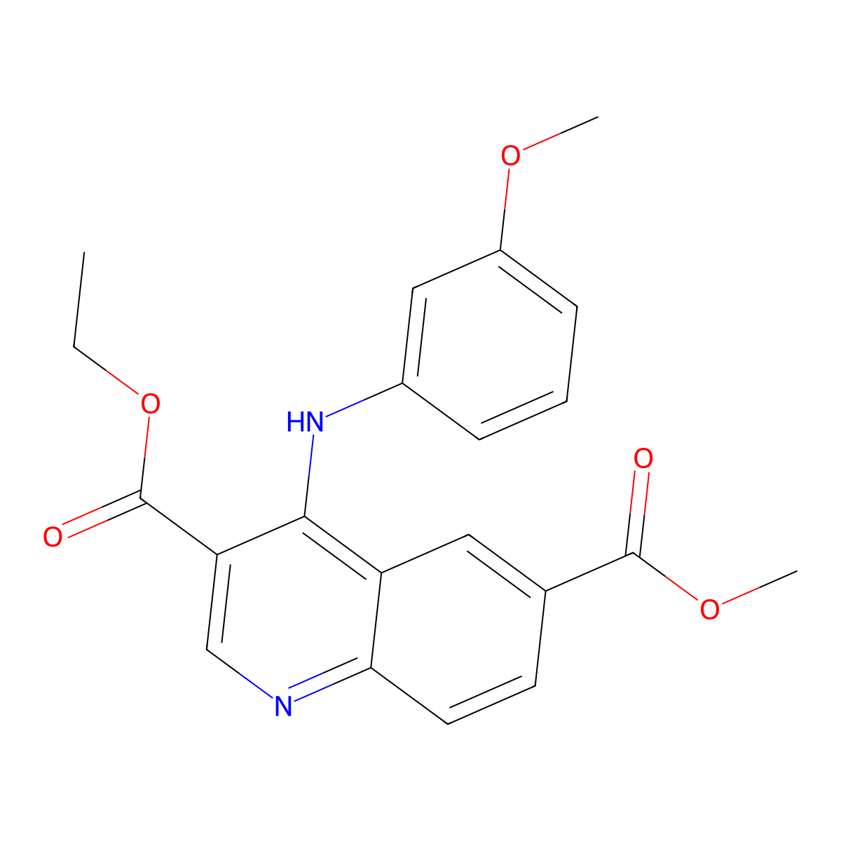 3-Ethyl 6-methyl 4-[(3-methoxyphenyl)amino]quinoline-3,6-dicarboxylate molecular structure, CAS 371210-23-0