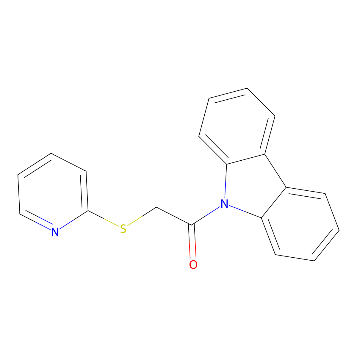 1-Carbazol-9-yl-2-pyridin-2-ylsulfanylethanone molecular structure, CAS 371210-39-8