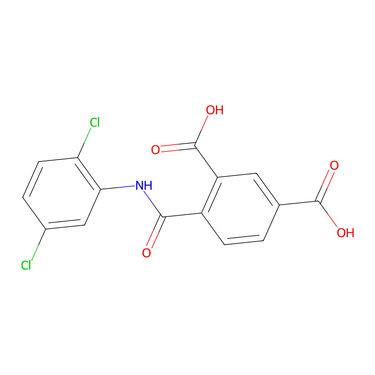 4-[(2,5-Dichloroanilino)carbonyl]isophthalic acid molecular structure, CAS 371210-72-9