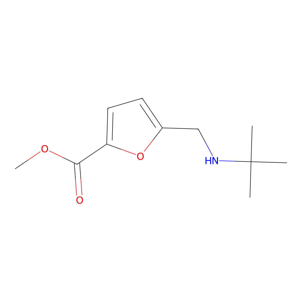 Methyl 5-[(tert-butylamino)methyl]furan-2-carboxylate molecular structure, CAS 371210-97-8