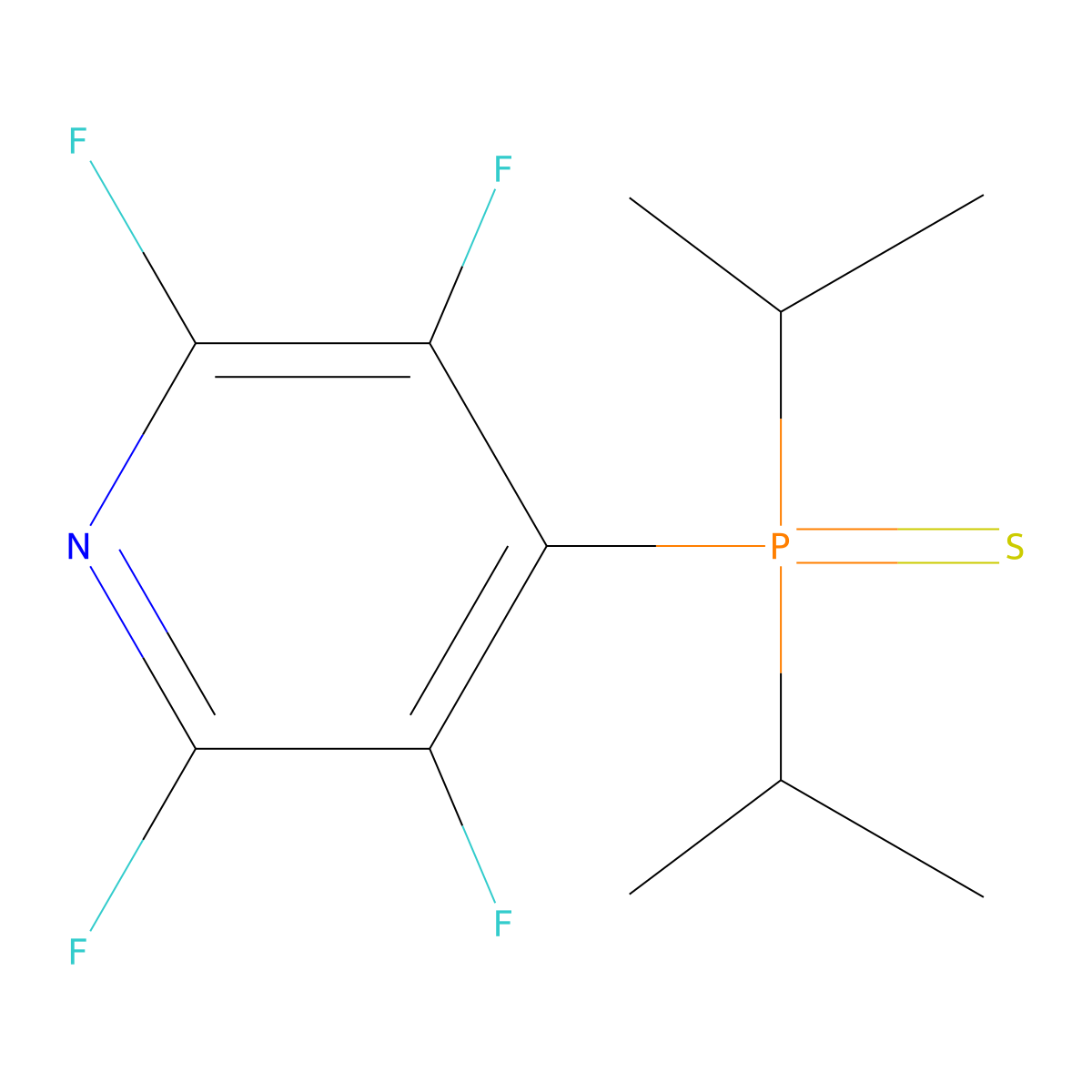Diisopropyl(perfluoropyridin-4-yl)phosphine sulfide molecular structure, CAS 371211-46-0