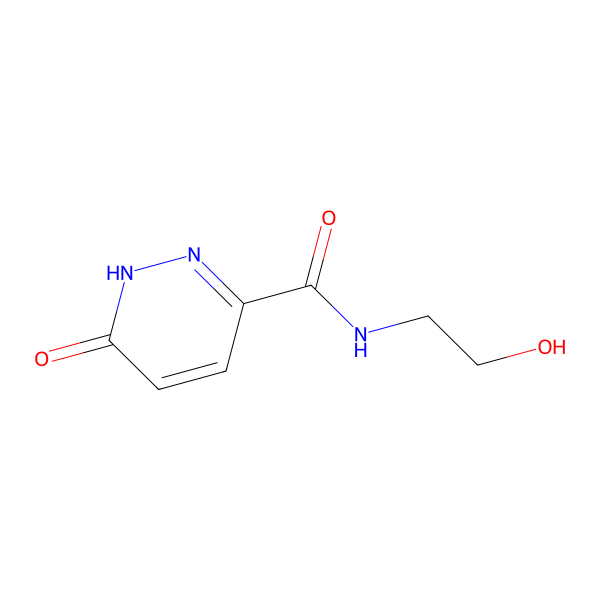 N-(2-hydroxyethyl)-6-oxo-1,6-dihydropyridazine-3-carboxamide molecular structure, CAS 371211-66-4