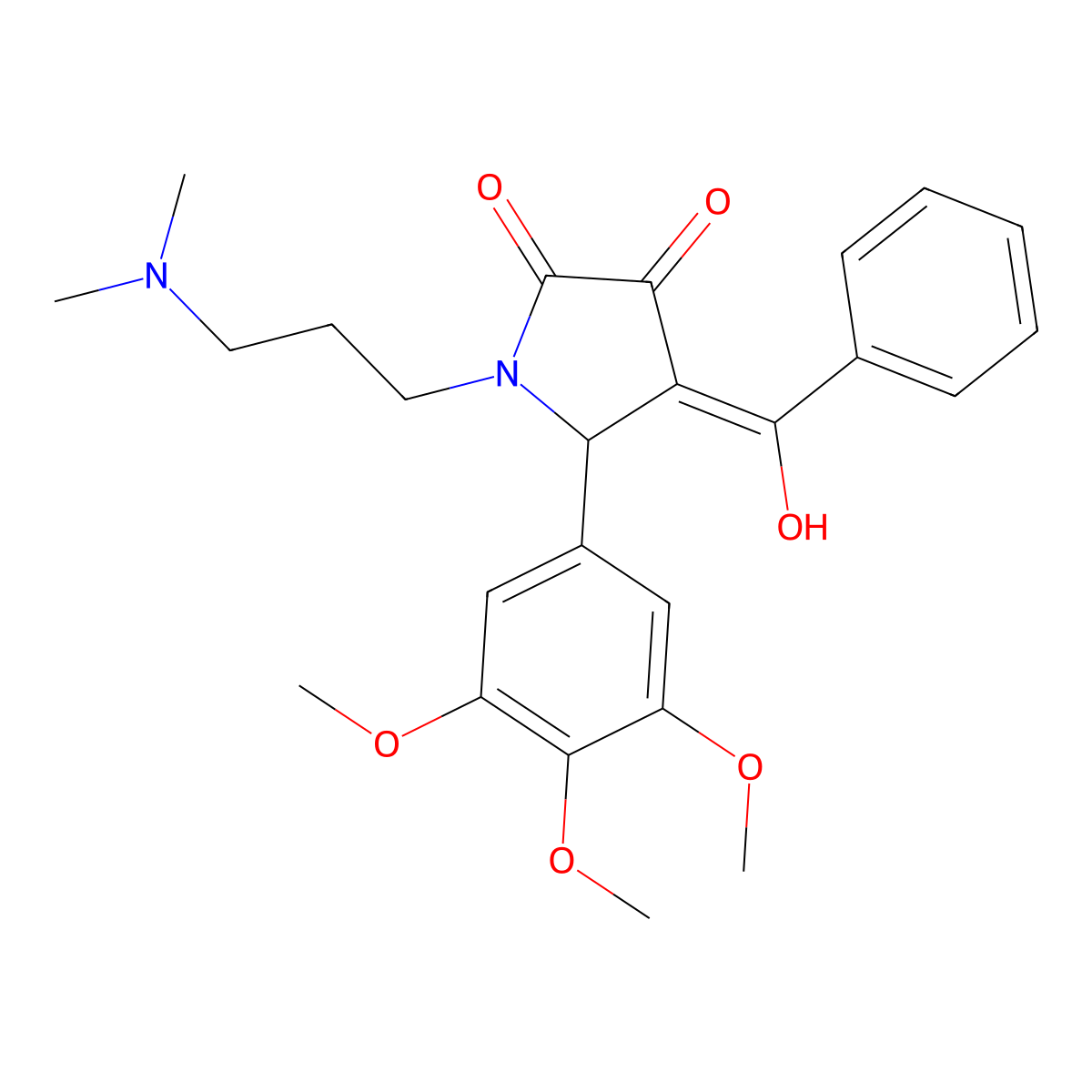 4-benzoyl-1-[3-(dimethylamino)propyl]-3-hydroxy-5-(3,4,5-trimethoxyphenyl)-2,5-dihydro-1H-pyrrol-2-one molecular structure, CAS 371212-21-4