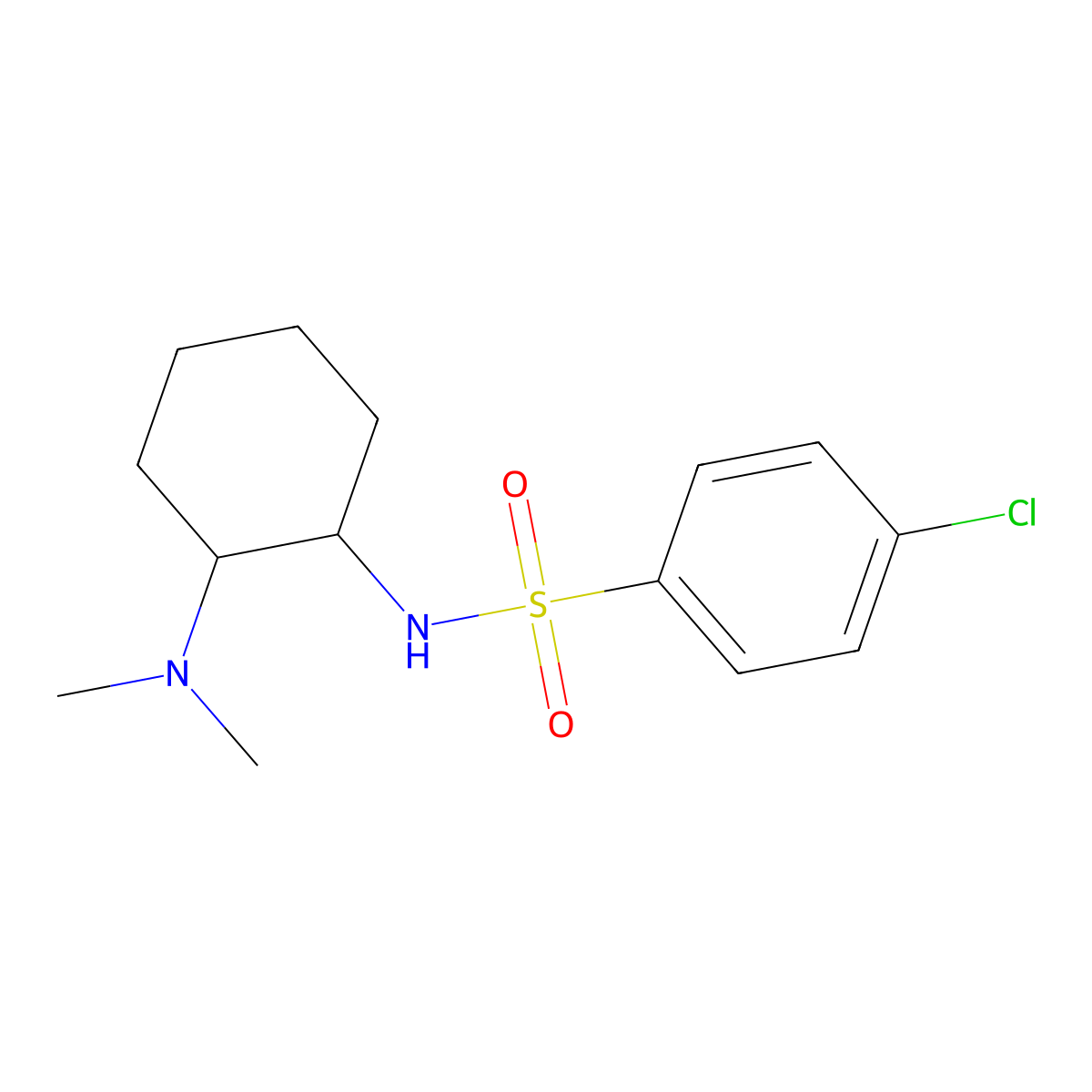 4-chloro-N-[2-(dimethylamino)cyclohexyl]benzenesulfonamide molecular structure, CAS 371213-11-5
