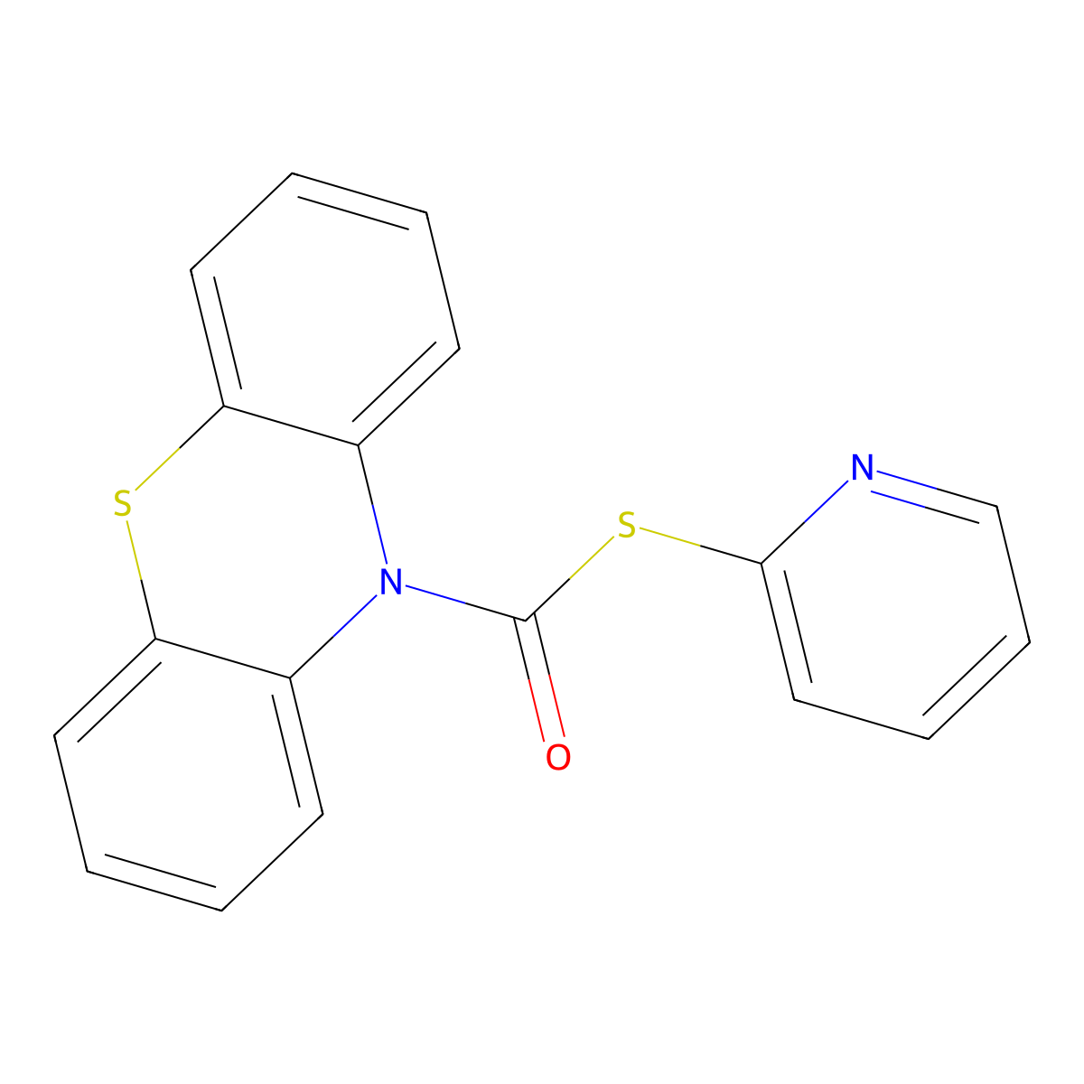 Phenothiazin-10-yl 2-pyridylthio ketone molecular structure, CAS 371213-61-5