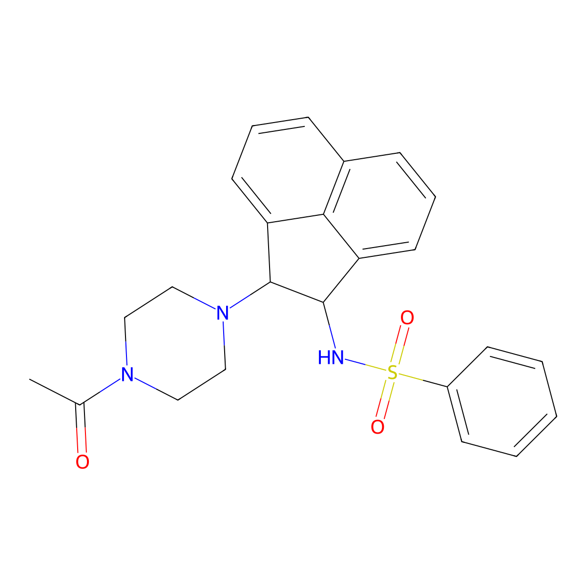 N-[2-(4-acetylpiperazin-1-yl)-1,2-dihydroacenaphthylen-1-yl]benzenesulfonamide molecular structure, CAS 371213-91-1