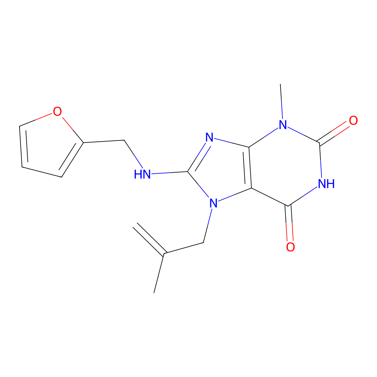 8-((furan-2-ylmethyl)amino)-3-methyl-7-(2-methylallyl)-1H-purine-2,6(3H,7H)-dione molecular structure, CAS 371213-98-8