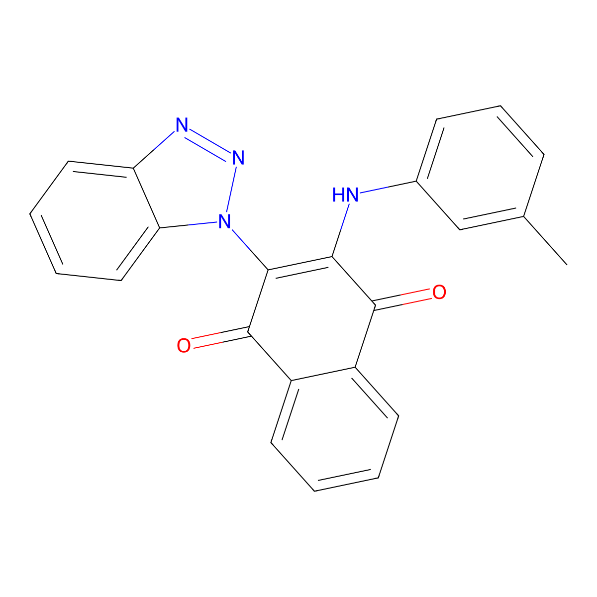 2-(1H-benzo[d][1,2,3]triazol-1-yl)-3-(m-tolylamino)naphthalene-1,4-dione molecular structure, CAS 371214-06-1