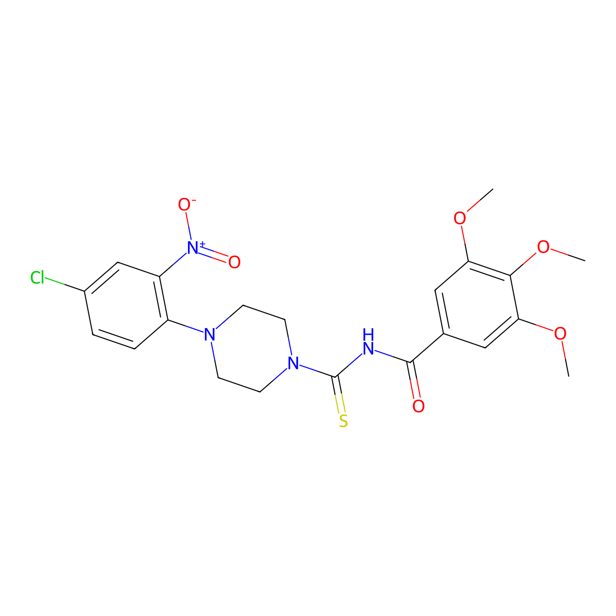 N-[4-(4-chloro-2-nitrophenyl)piperazine-1-carbothioyl]-3,4,5-trimethoxybenzamide molecular structure, CAS 371214-09-4
