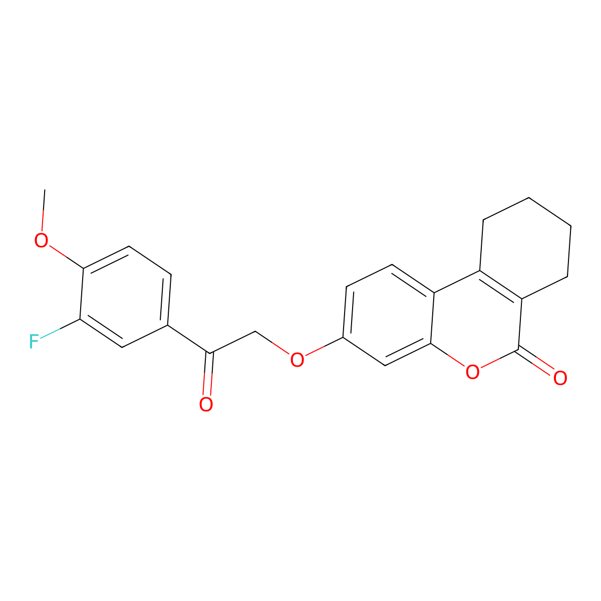 3-[2-(3-fluoro-4-methoxyphenyl)-2-oxoethoxy]-7,8,9,10-tetrahydro-6H-benzo[c]chromen-6-one molecular structure, CAS 371214-57-2