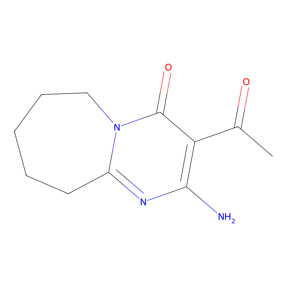 3-acetyl-2-amino-7,8,9,10-tetrahydropyrimido[1,2-a]azepin-4(6H)-one molecular structure, CAS 371215-05-3