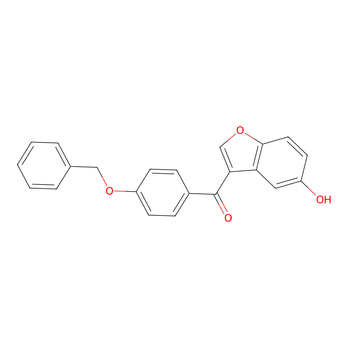 (5-Hydroxy-1-benzofuran-3-yl)-(4-phenylmethoxyphenyl)methanone molecular structure, CAS 371215-22-4