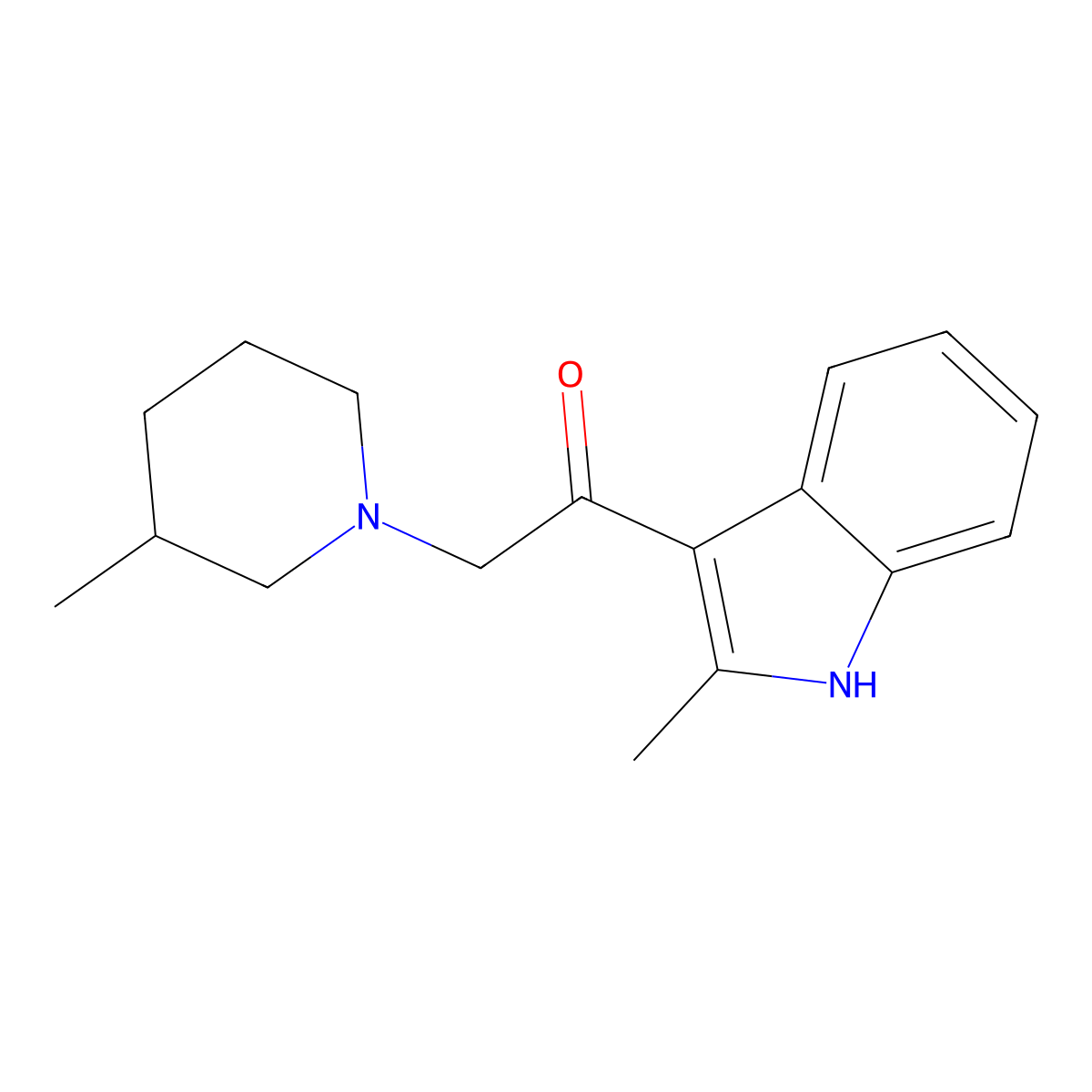 1-(2-methyl-1H-indol-3-yl)-2-(3-methylpiperidin-1-yl)ethanone molecular structure, CAS 371215-59-7