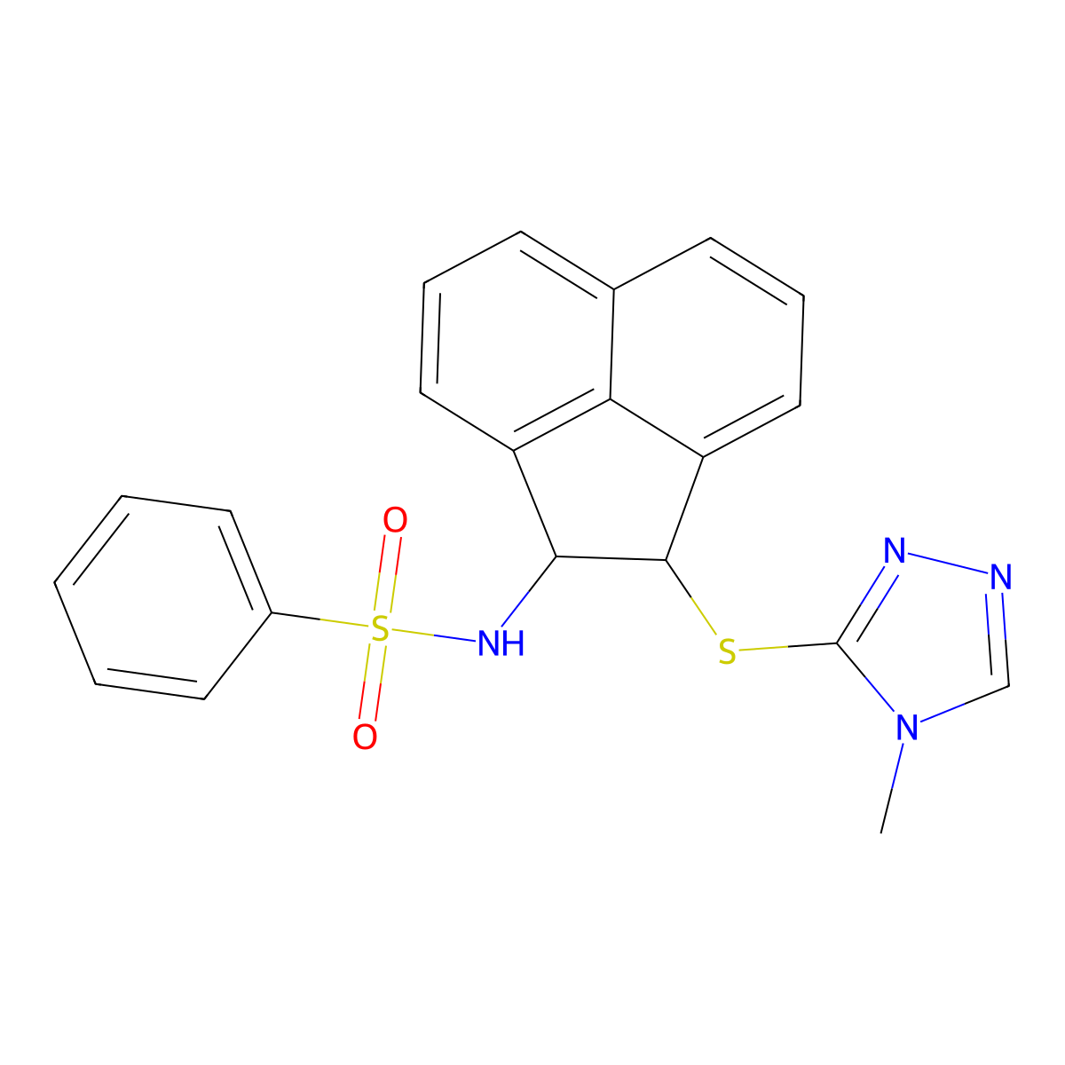 N-[2-[(4-methyl-1,2,4-triazol-3-yl)sulfanyl]-1,2-dihydroacenaphthylen-1-yl]benzenesulfonamide molecular structure, CAS 371216-94-3