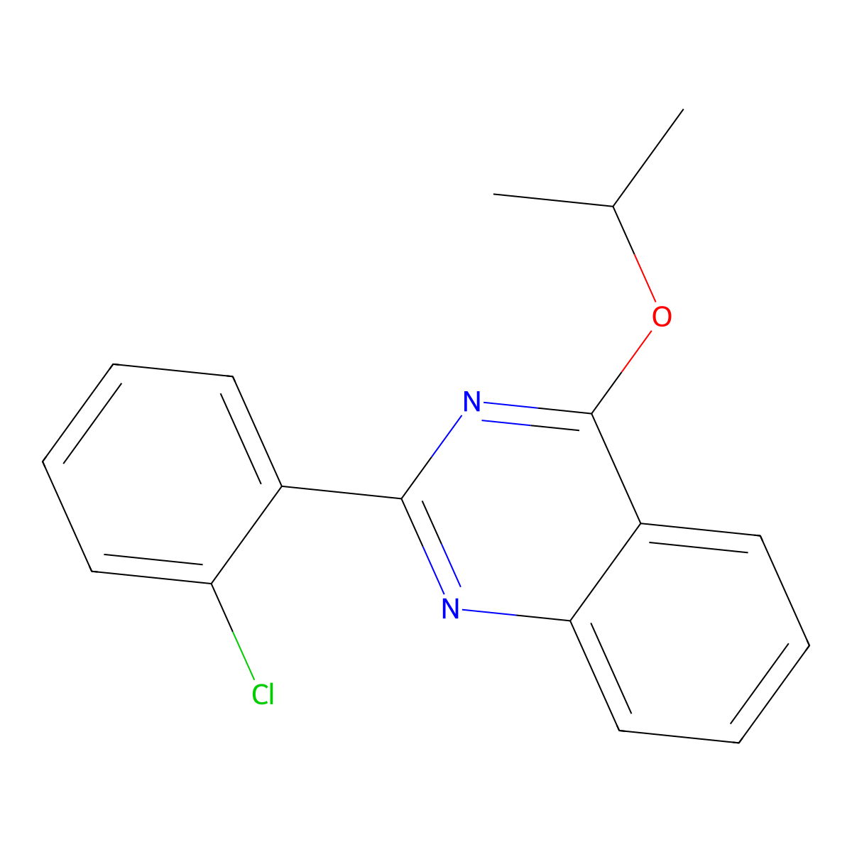 2-(2-Chlorophenyl)-4-propan-2-yloxyquinazoline molecular structure, CAS 371217-77-5
