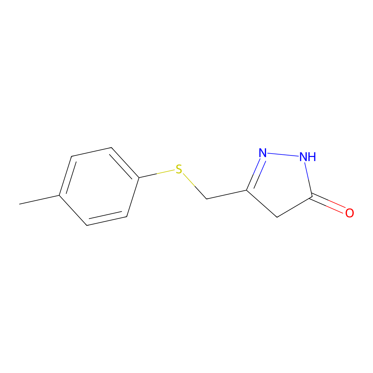 5-{[(4-methylphenyl)sulfanyl]methyl}-4H-pyrazol-3-ol molecular structure, CAS 371218-02-9