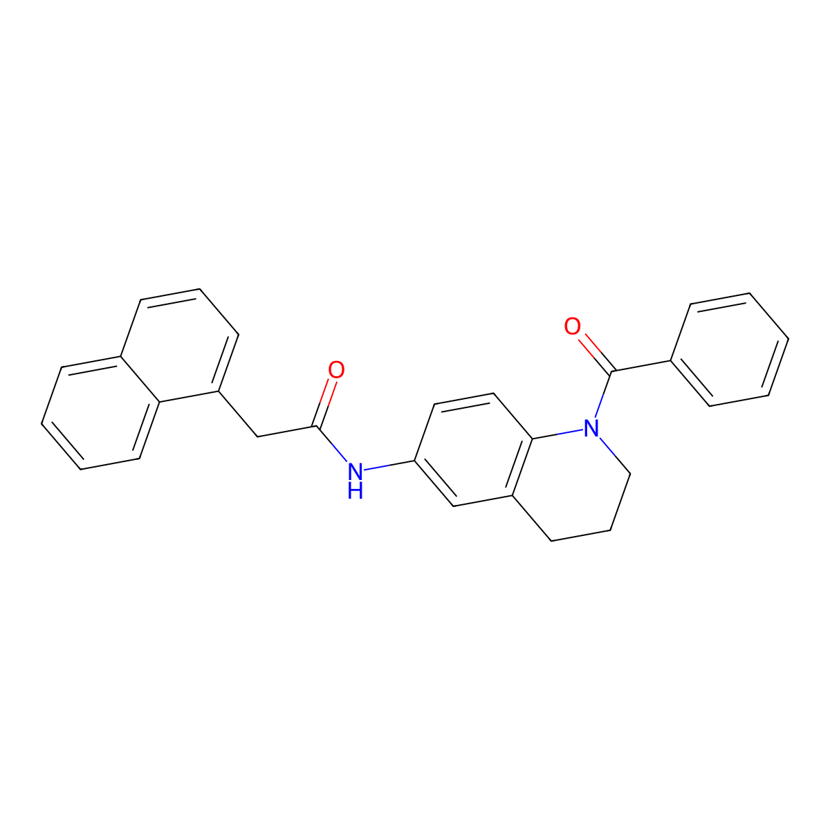 N-(1-benzoyl-1,2,3,4-tetrahydroquinolin-6-yl)-2-(naphthalen-1-yl)acetamide molecular structure, CAS 371218-16-5
