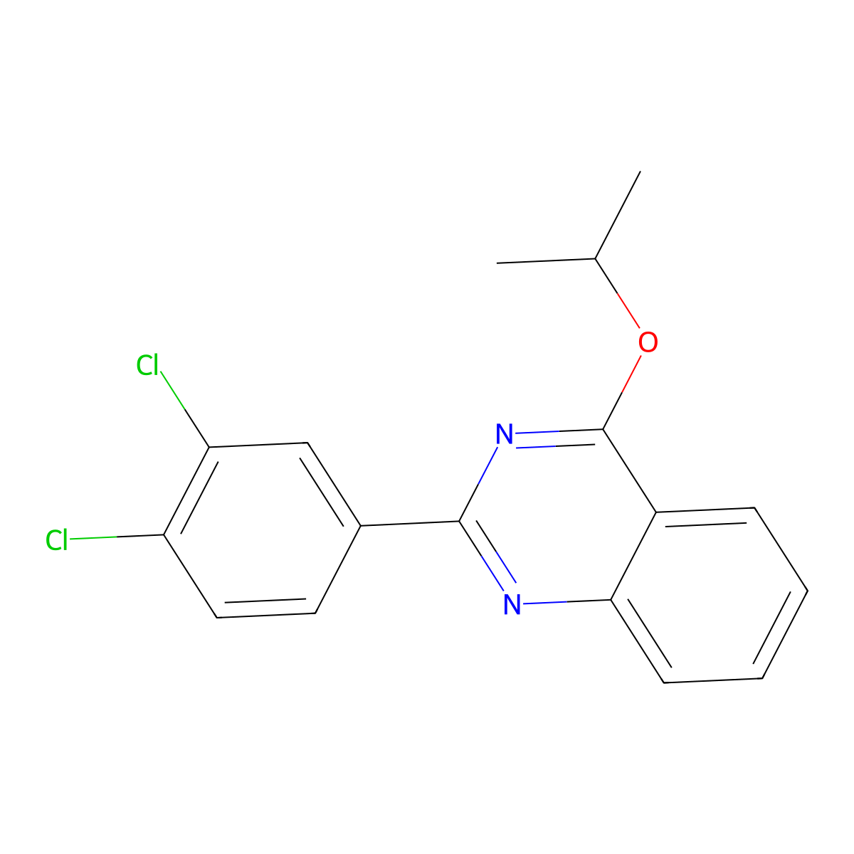 2-(3,4-Dichlorophenyl)-4-propan-2-yloxyquinazoline molecular structure, CAS 371219-40-8