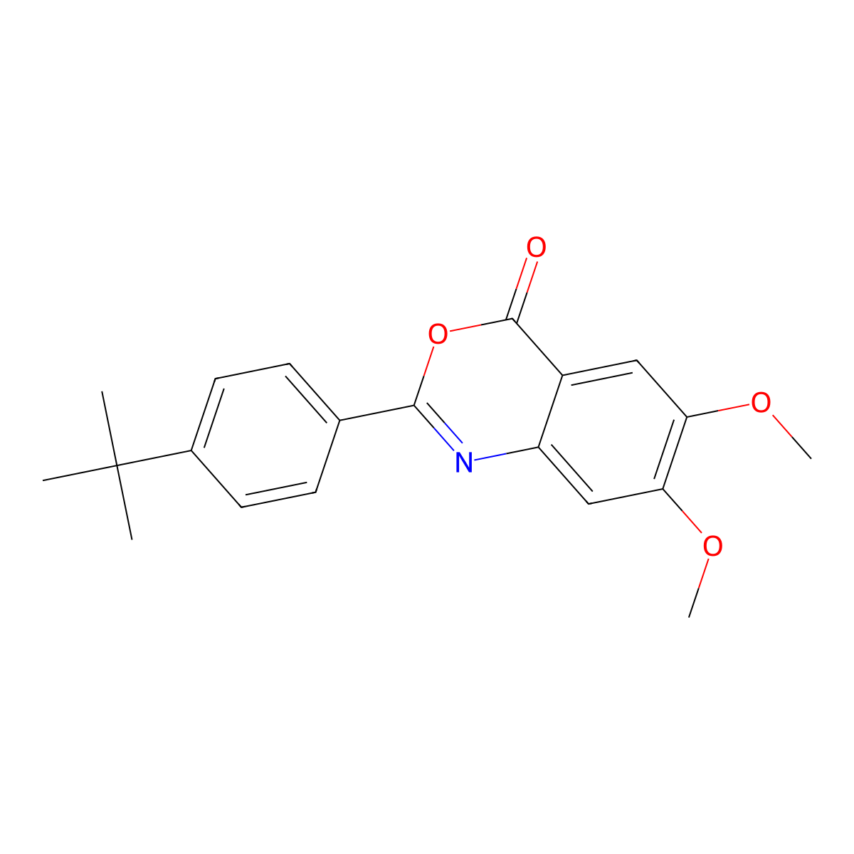 2-(4-tert-butylphenyl)-6,7-dimethoxy-4H-3,1-benzoxazin-4-one molecular structure, CAS 371219-44-2