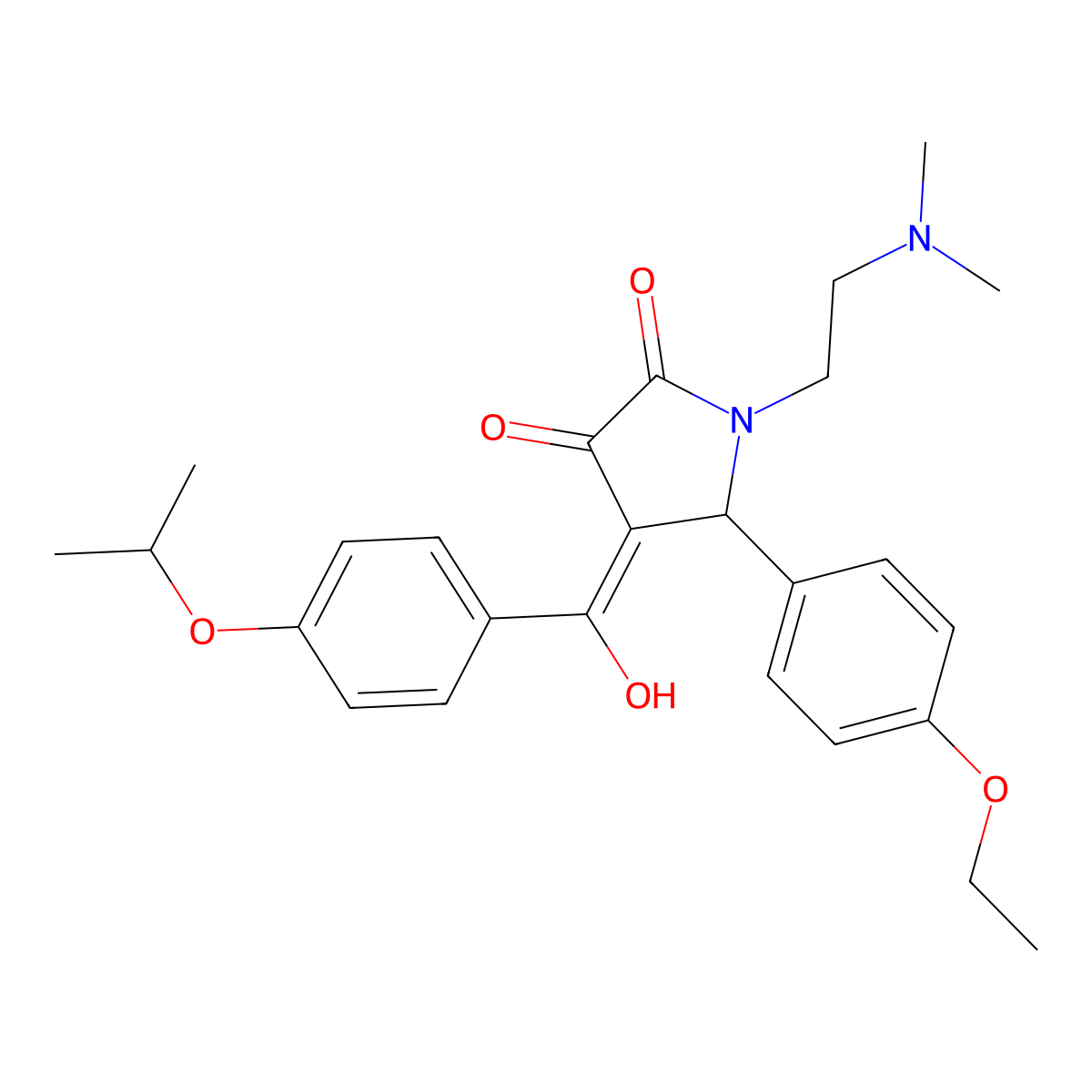 1-[2-(dimethylamino)ethyl]-5-(4-ethoxyphenyl)-3-hydroxy-4-[4-(propan-2-yloxy)benzoyl]-2,5-dihydro-1H-pyrrol-2-one molecular structure, CAS 371219-54-4