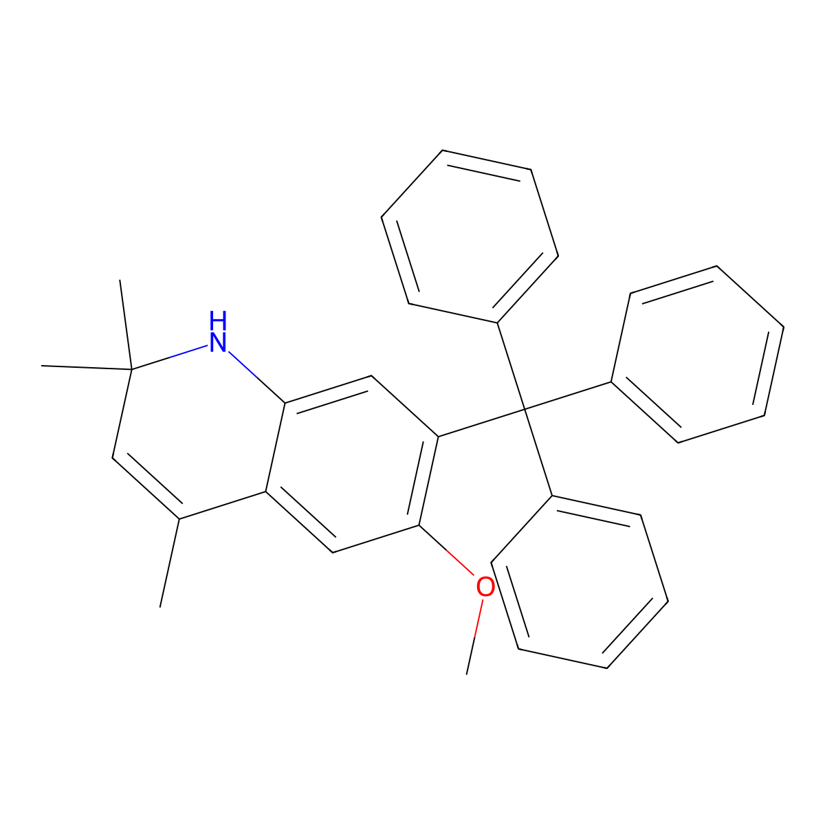 6-Methoxy-2,2,4-trimethyl-7-trityl-1,2-dihydroquinoline molecular structure, CAS 371219-62-4
