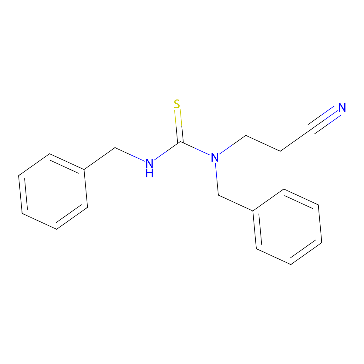 1,3-Dibenzyl-1-(2-cyanoethyl)thiourea molecular structure, CAS 371220-08-5
