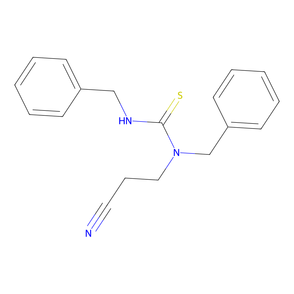 1,3-Dibenzyl-1-(2-cyanoethyl)thiourea molecular structure, CAS 371220-08-5