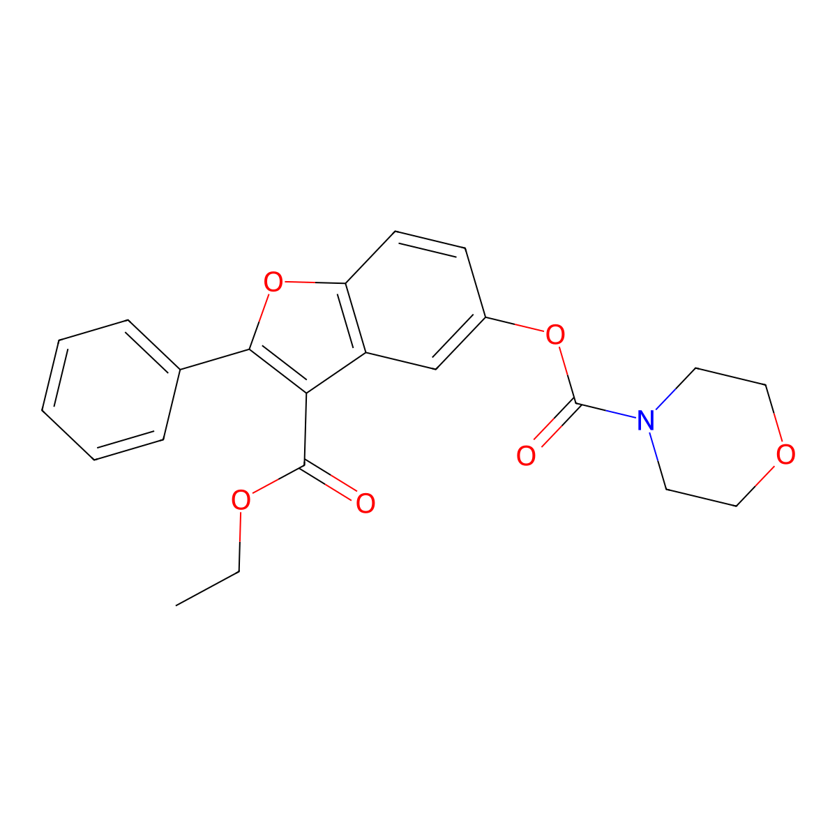 3-(Ethoxycarbonyl)-2-phenyl-1-benzofuran-5-yl morpholine-4-carboxylate molecular structure, CAS 371220-65-4