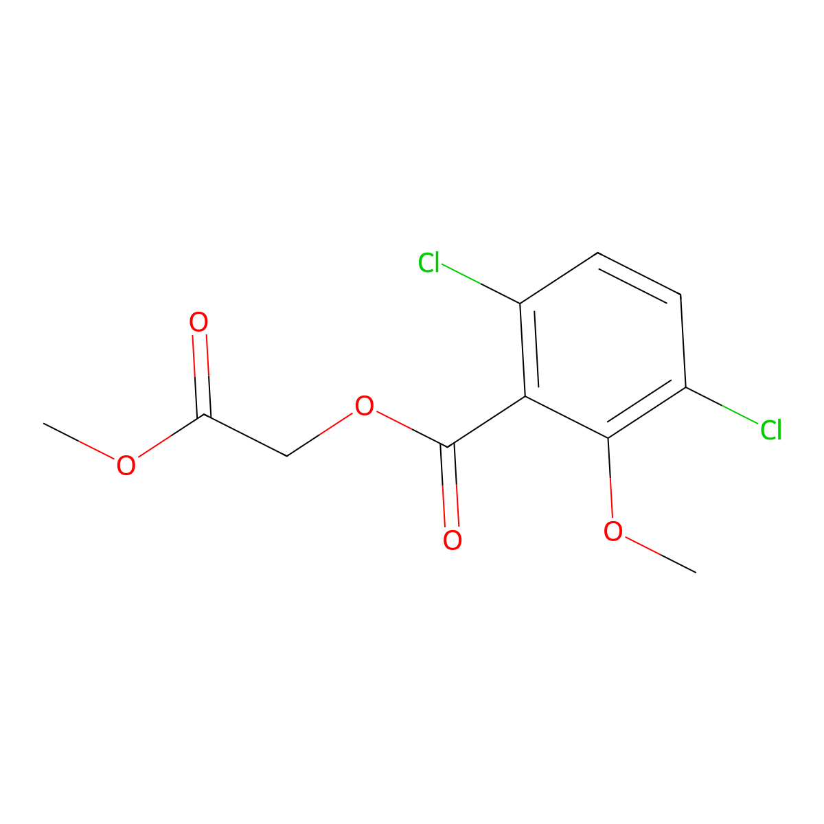 2-Methoxy-2-oxoethyl 3,6-dichloro-2-methoxybenzoate molecular structure, CAS 371221-64-6