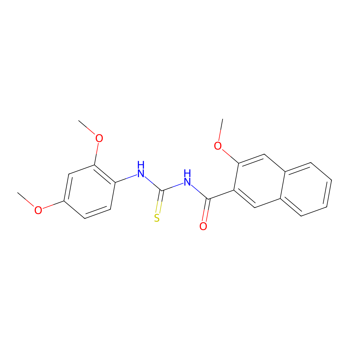 N-[(2,4-dimethoxyphenyl)carbamothioyl]-3-methoxynaphthalene-2-carboxamide molecular structure, CAS 371221-76-0